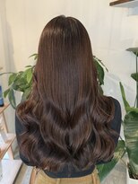 ピークスヘア(peaks hair) 大人柔らかブラウン 透明感 巻き髪 チョコブラウン 堀江 西大橋