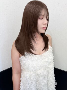 ラグナ(LAGUNA) ロングレイヤー×ブラウンベージュ×ブリーチなし/20代30代40代