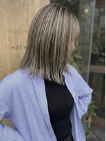 ニコリヘアワークス(nicori hair works)&nbsp;セミロング×ハイライト×ストレート2