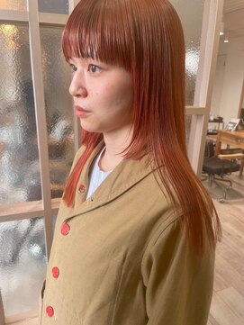 アコット(Acotto.) ブリーチなしダブルカラー　ピンクオレンジ