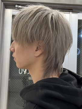 ニコトウキョウ 新宿(nico TOKYO) メンズウルフマッシュブリーチカラーホワイトミルクティー