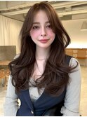 ミルクブラウン/ミルクティーベージュ/顔周りカット/前髪/韓国
