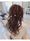 華やかハーフアップ