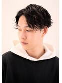 前下がりマッシュパーマツイストスパイラルツーブロック刈り上げ
