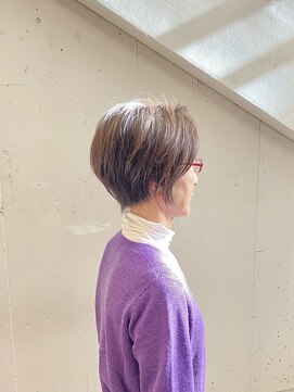 ハルキ ミナト ジャパン オオサカ(HARUKI MINATO japan OSAKA) 40代50代小顔似合わせカットくびレイヤーエモージュ大人可愛い