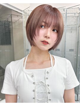 カシェル(cashel) 伸ばしていきたいボブ 顔まわりレイヤーピンクブラウンベージュ