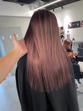 キング(K!ng) 縮毛矯正髪質改善ハイライトレイヤーカット枚方美容室エクステ