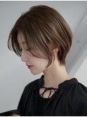 表参道髪質改善カラーハンサムショートボブアッシュブラウン30代