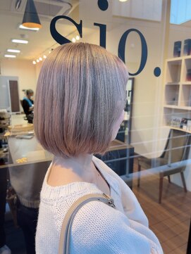 シオ ヘアー デザイン(Sio. hair design) White beige × Bob