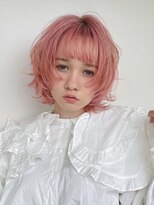 シェル 津山の手店(shel)&nbsp;おしゃれ女子ウルフヘア/ピンクベージュ/レイヤーボブ/春カラー