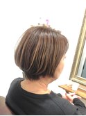 30代40代50代/ショートボブ/白髪ぼかしハイライト