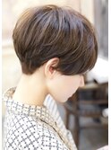 大人可愛い20代30代40代黒髪前下がりショートボブ丸みショート◎