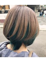 ビヨンドイー(beyond E)&nbsp;アンブレラカラーエメラルド×ミルクティーベージュ