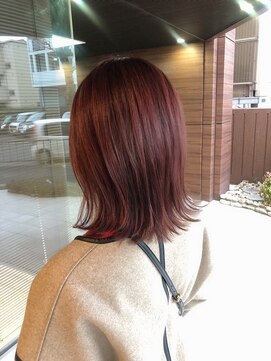 ヘアメイク シュシュ(Hair make chou chou) 大人可愛いマロンベージュAラインボブかきあげ奈良大和八木