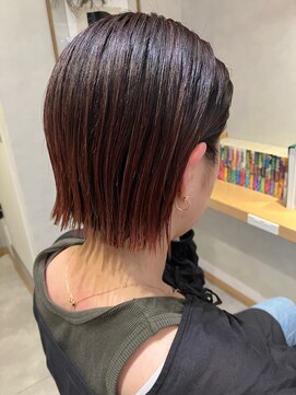 ヘアーサロン オレオ(OREO) 外はねボブ×ピンクcolor