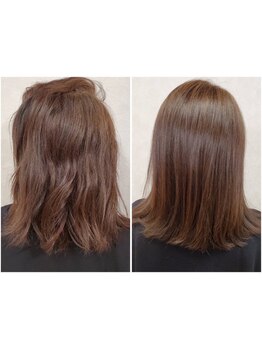 クセや広がりを抑えて指通りなめらかな自然なストレートヘアに♪ダメージレスで自然な仕上がりが人気◎