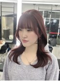 ワインレッド/韓国風巻き/チェリーレッド【小山田繭】