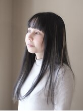 ザズー 髪と図書(zazou) 髪質改善ナチュラルストレート＋インナーカラー