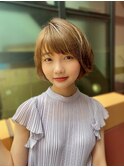 ショート/ボブ/レイヤー/ミルクティーベージュ