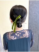 ミディアムから艶々タイトアップヘアスタイル★結婚式ヘアセット