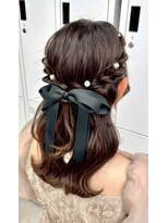 スタイル 横浜(STYLE)&nbsp;結婚式お呼ばれハーフアップ／ヘアセット/アレンジ/ビックリボン