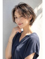アッシュ 学芸大学店(Ash)&nbsp;ショートボブ/大人女性/アッシュグレー/白髪ぼかし/脱白髪染め
