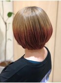 おしゃれ！ベージュ＆ピンクグラデーションショート