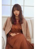 小顔韓国くびれロングレイヤーインナーピンク20代30代40代 