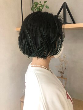 ヘアーサロン オレオ(OREO) 元住吉OREO☆ぱっつんミニボブにデザインcolor☆