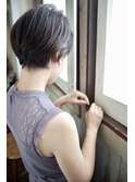美シルエット×くびれ/前下り/暗めマロンベージュ/ショートボブ