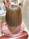 縮毛矯正かけても丸まるボブ