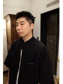 スパイキーショート×クリームパーマ(ピンパーマ)