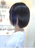 ナチュラルブラウン＆インナーカラーブルーヴァイオレット