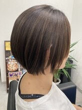 エルプラスヘアー 平尾店(L+hair) （50代）ショートボブ【髪質改善トリートメントでくせ毛改善】