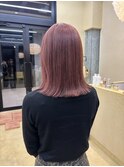 レイヤーボブ切りっぱなしマロンベージュラベンダーミルクティ