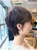 イメチェン外ハネボブ美髪ワイドバングレイヤーショート/大宮