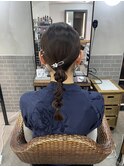 タイト編みおろしヘア