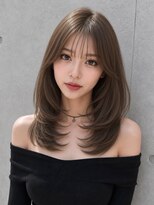ユーフォリア 渋谷グランデ(Euphoria SHIBUYA GRANDE)&nbsp;ヘーゼルベージュミディアムレイヤー前髪カット顔周りカット