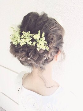 オルセン(OLSEN) #うぶバング#ミルクティカラー#トップノット#ノームコア