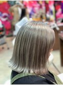 【W_SALON 河原町】外はねボブ×ホワイトグレー