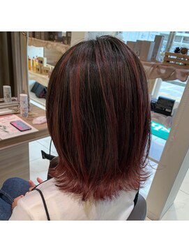 アッシュ 戸田公園店(Ash) ピンクバレイヤージュ×外ハネボブ