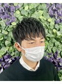 【メンズカット】黒髪 × 束感ツーブロックショート