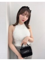 ヌイ 横浜(nui) 顔まわりカット_ダークアッシュチェリーブラウンフェミニン