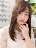 ★大人可愛い斜めバング前下がりレイヤーロング20代30代40代★9