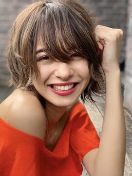 オースティン 調布アミックス(AUSTIN) 大人かわいい前髪セシルカットココアブラウンフリンジウェーブ