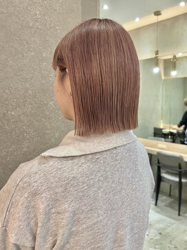ロンド 表参道店(Lond) ボブ/切りっぱなしボブ/ピンクベージュ/ダブルカラー/髪質改善
