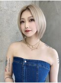 ブリーチ 学割 オリーブベージュ レイヤーカット リタッチ224