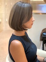 グリッター 仙台中央店(GRITTERs)&nbsp;ハイライトカラー　白髪ぼかし　顔周りレイヤー　内巻きボブ