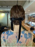 【あきら】ヘアセットお団子ヘア卒業式結婚式二次会お呼ばれヘア
