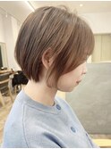 【Say.福岡】丸みショート×ベージュブラウン×ダブルカラー